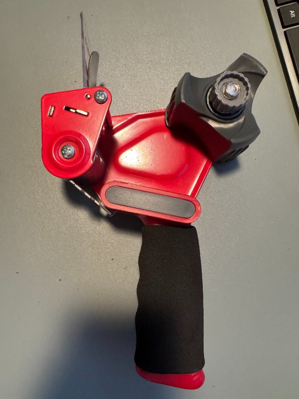 Scotch 3M Packing Tape Dispenser Gun Red Metal Frame Foam Grip Used